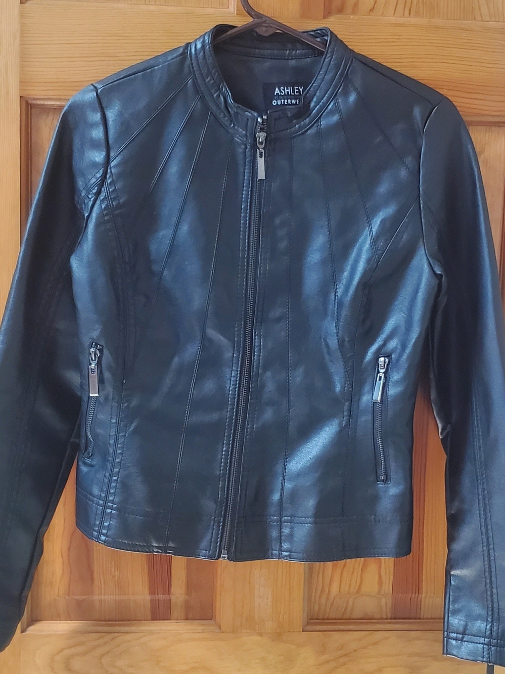 Women's Black Faux Leather Moto Jacket